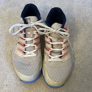 Size 8.5 Women’s Nike Tennis Court Shoes. Beige and like new